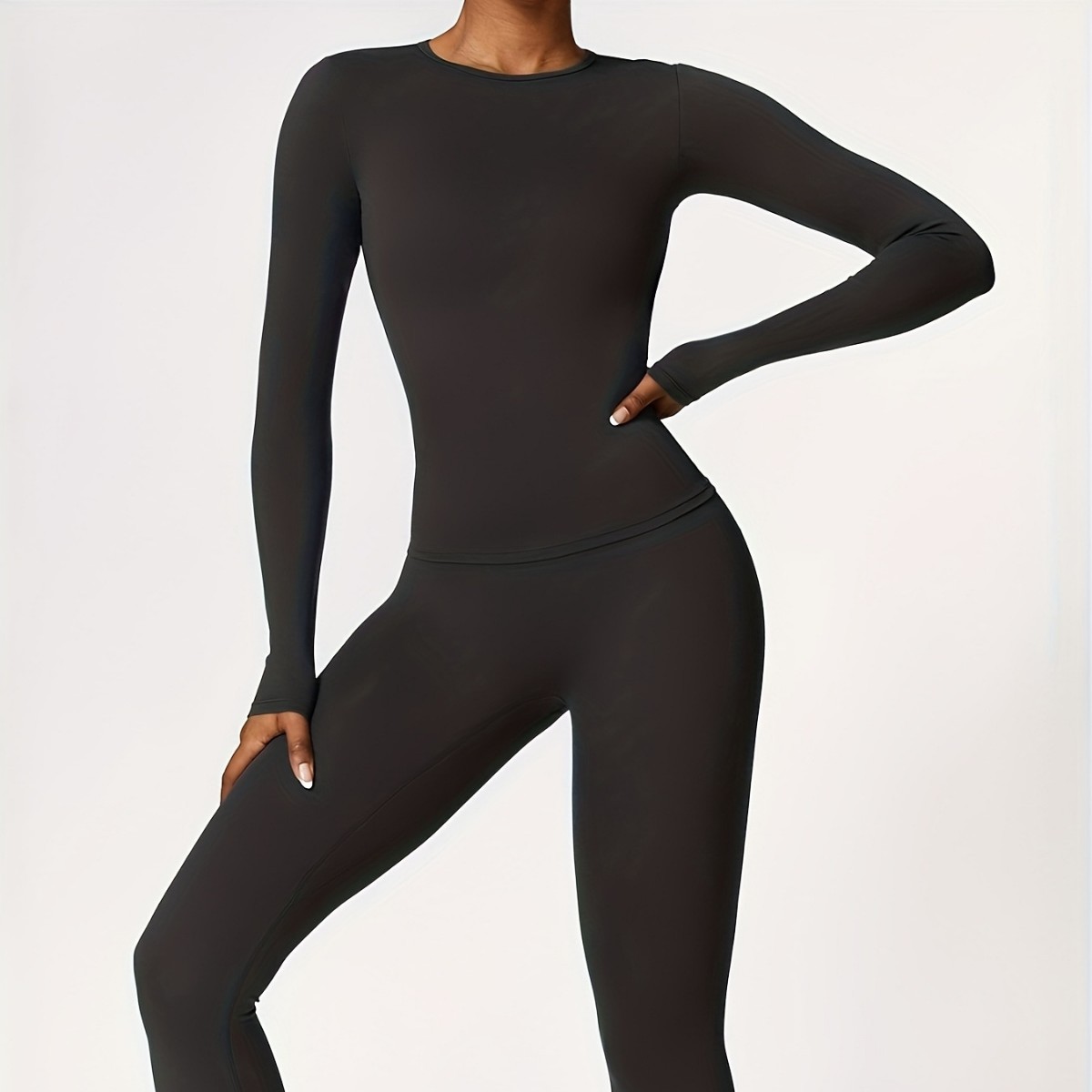 Winter Clothing Women'S - Conjunto de ioga justo e slim,