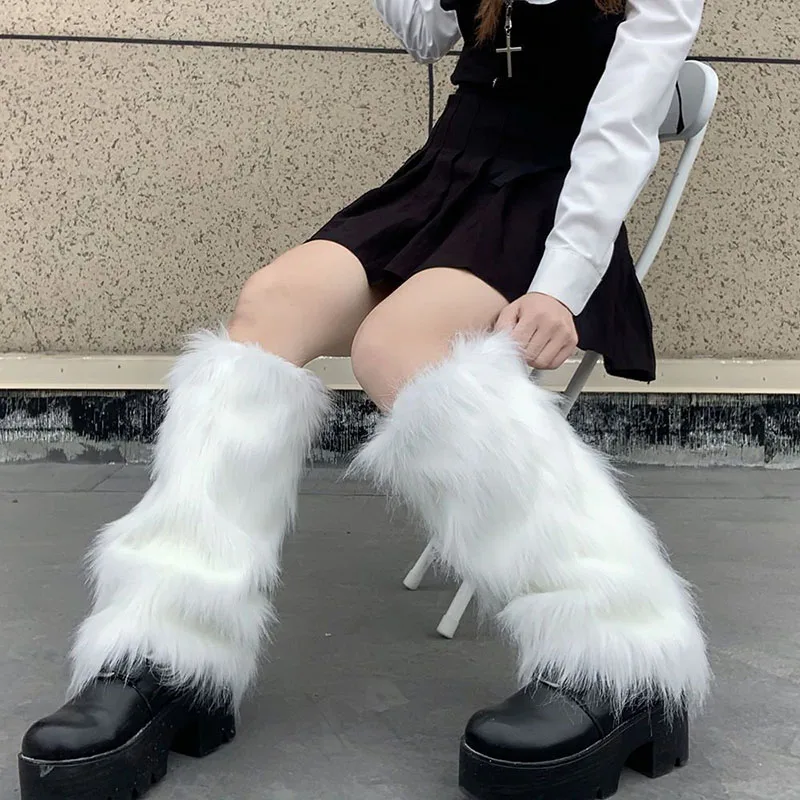 Winter Clothing Leg Warmers - Aquecedores artificiais de pele para mulheres,
