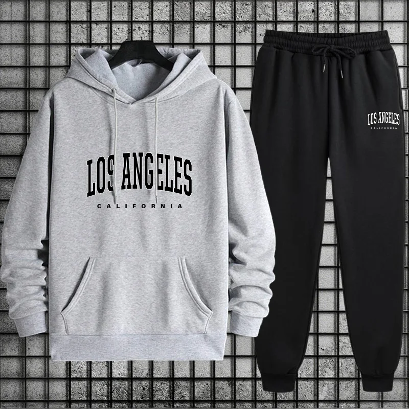 Winter Clothing Outdoor - Conjunto de Moletom Masculino com Estampa,