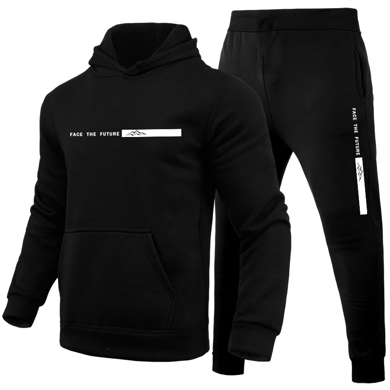 Winter Clothing Outdoor - Conjunto de Moletom Masculino Estampado Casual