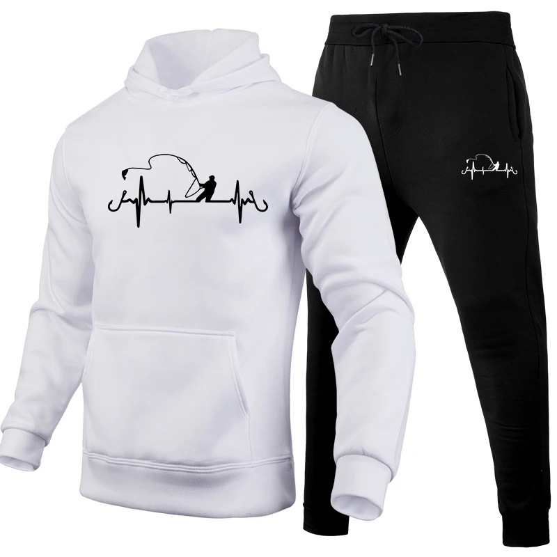 Winter Clothing Outdoor - Conjunto de Moletom Masculino com Estampa,
