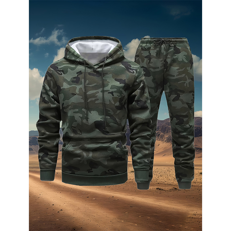 Winter Clothing Women'S - Conjuntos de Moletom com Estampa Camuflada
