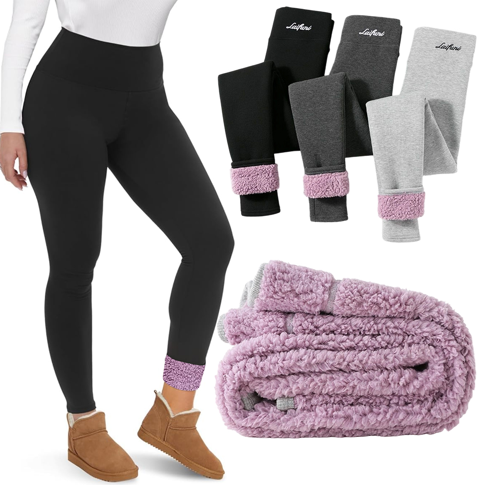Winter Clothing Leg Warmers - Forrado de lã themal leggings calças