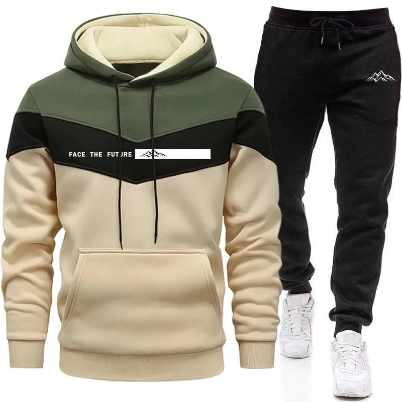 Winter Clothing Outdoor - Conjunto de Moletom Masculino Casual com