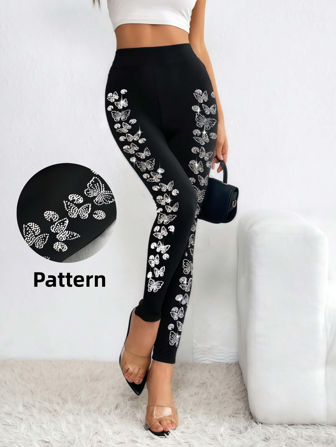Leggings pretas femininas com  - Winter Clothing On Sale avaliação e preço