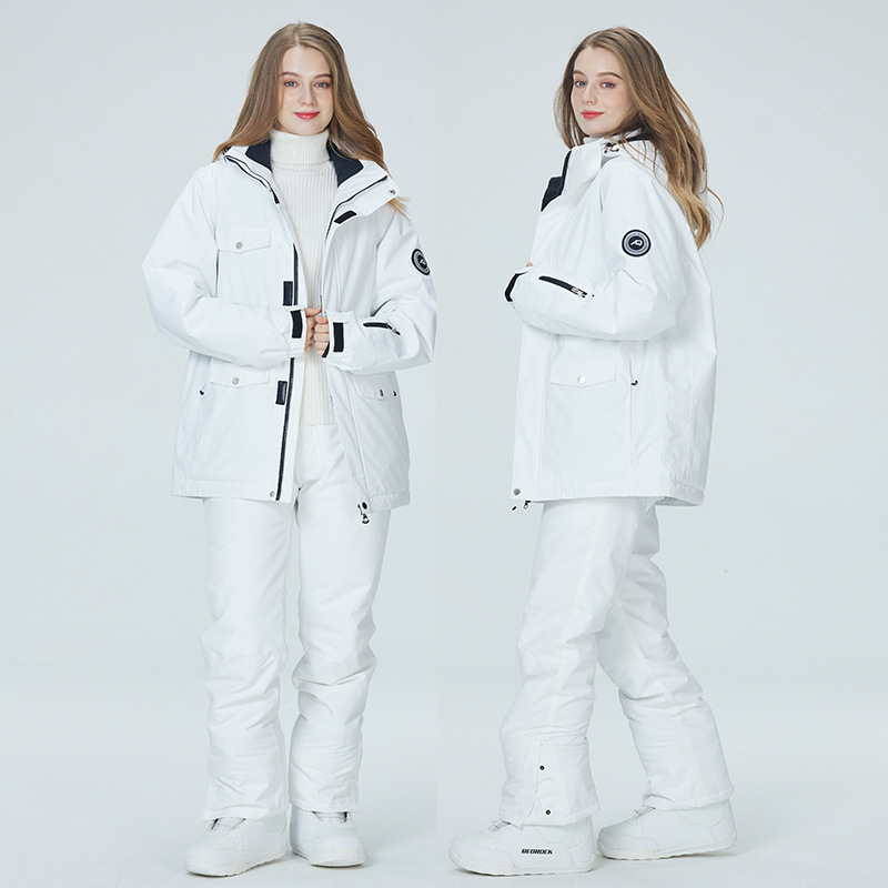 Terno de esqui branco puro 10k - Ski Pants Waterproof avaliação e preço