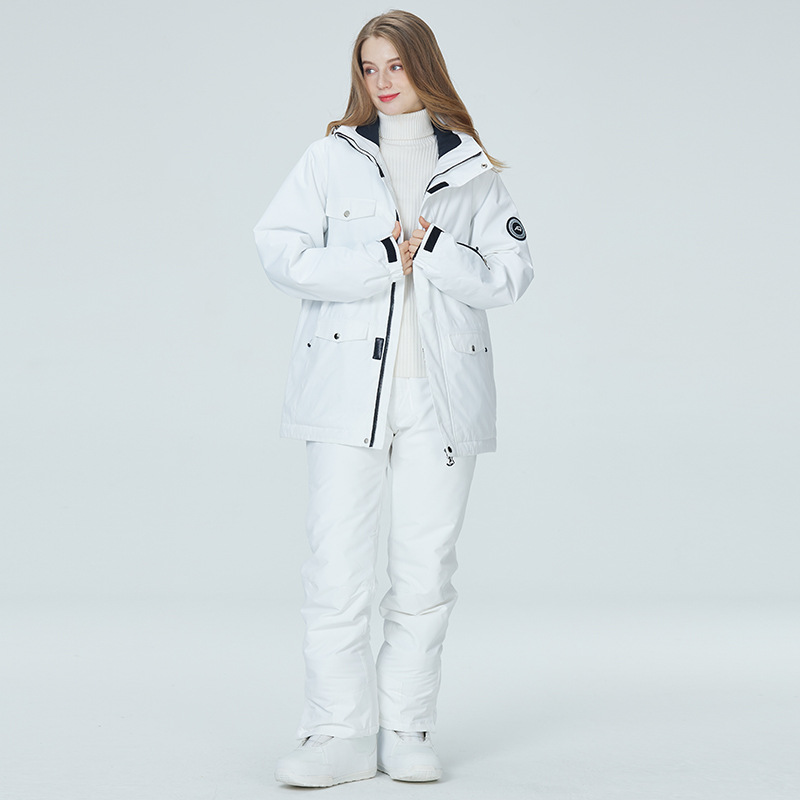 Terno de esqui branco puro 10k - Ski Pants Waterproof avaliação e preço